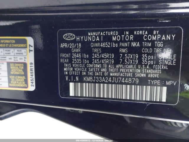 2018 HYUNDAI TUCSON KM8J33A24JU744879 Photo 8