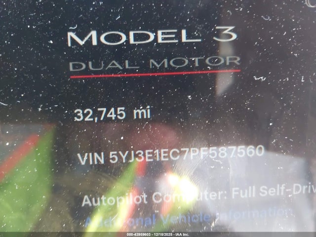 5YJ3E1EC7PF587560 Tesla Model 3 Performance Dual Motor All-wheel Drive