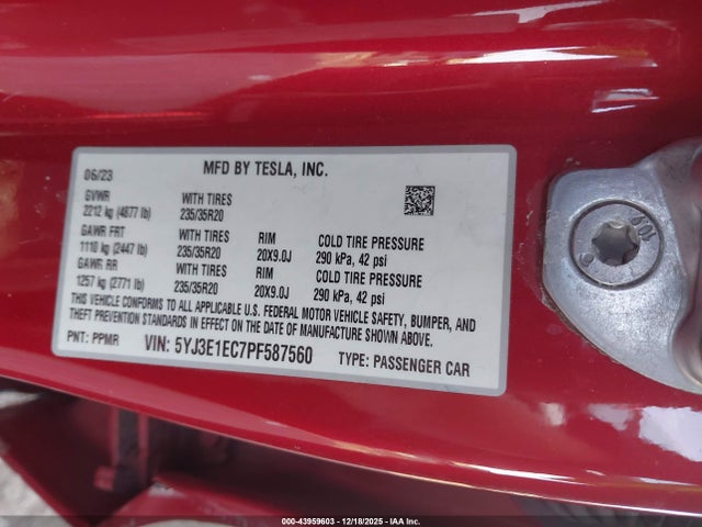 2023 TESLA MODEL 3 5YJ3E1EC7PF587560 Photo 8