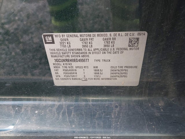 2014 CHEVROLET SILVERADO 1500 3GCUKREH8EG495677 Photo 8