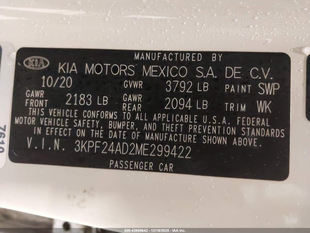 2021 KIA FORTE 3KPF24AD2ME299422 Photo 8