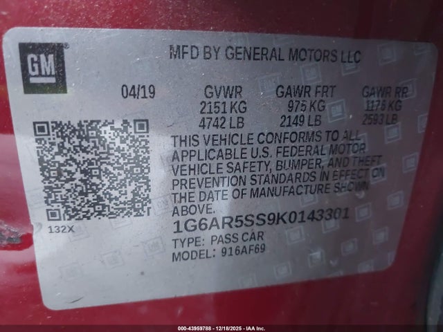 2019 CADILLAC CTS 1G6AR5SS9K0143301 Photo 8