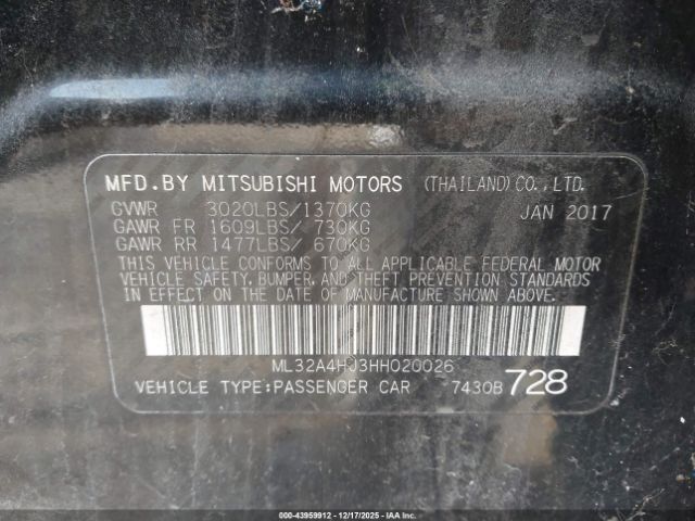 2017 MITSUBISHI MIRAGE ML32A4HJ3HH020026 Photo 8