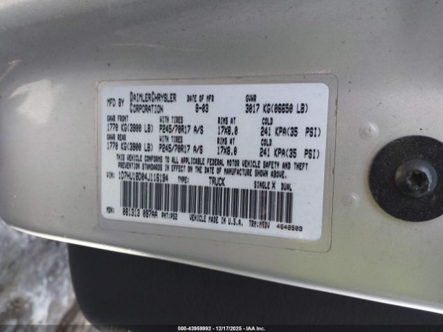 2004 DODGE RAM 1500 1D7HU18D04J116194 Photo 8