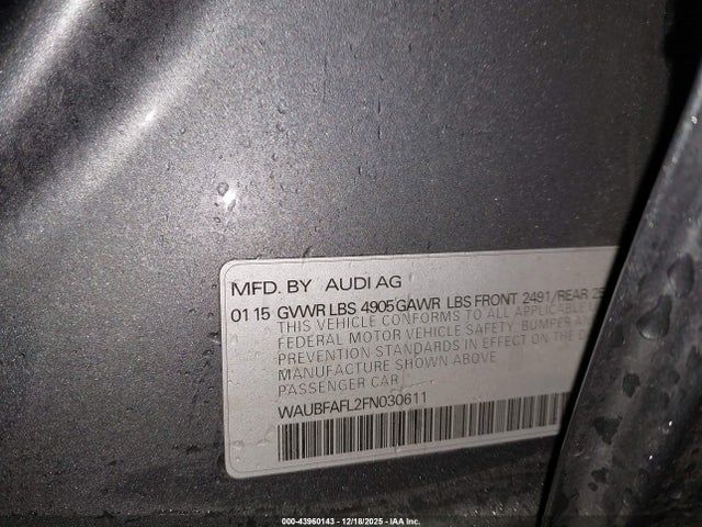 2015 AUDI A4 WAUBFAFL2FN030611 Photo 8