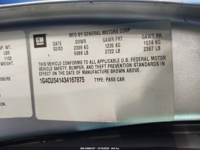 2003 BUICK PARK AVENUE 1G4CU541434167875 Photo 8