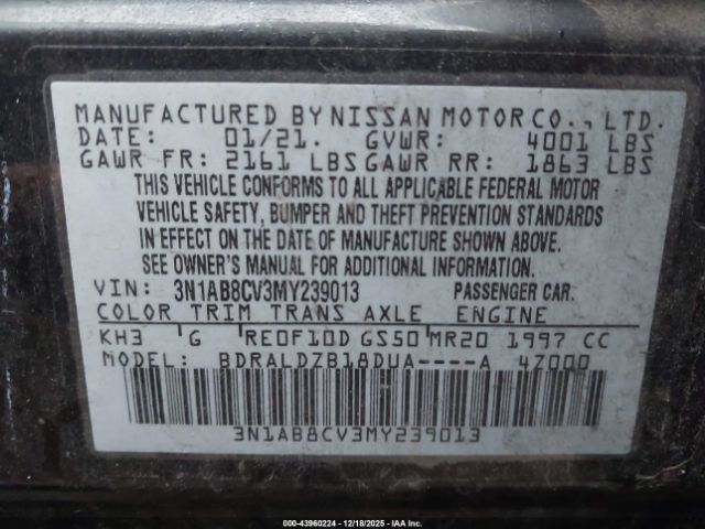 2021 NISSAN SENTRA 3N1AB8CV3MY239013 Photo 8