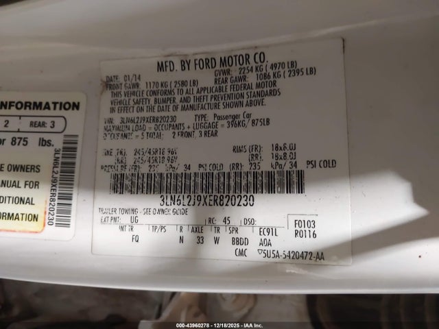 3LN6L2J9XER820230 Lincoln MKZ