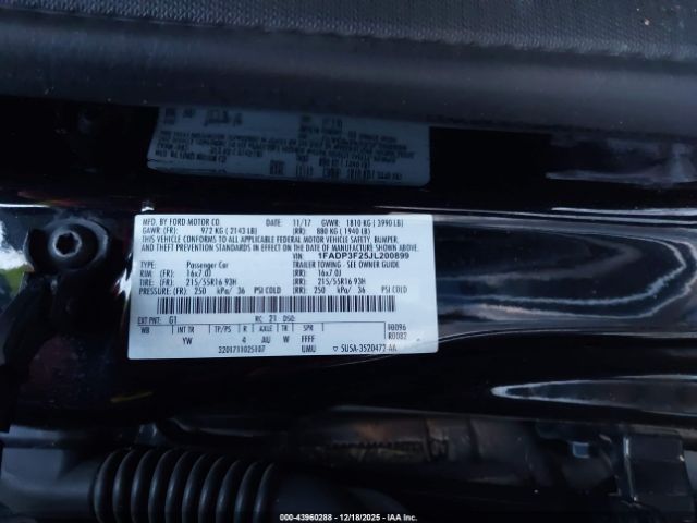 2018 FORD FOCUS 1FADP3F25JL200899 Photo 8