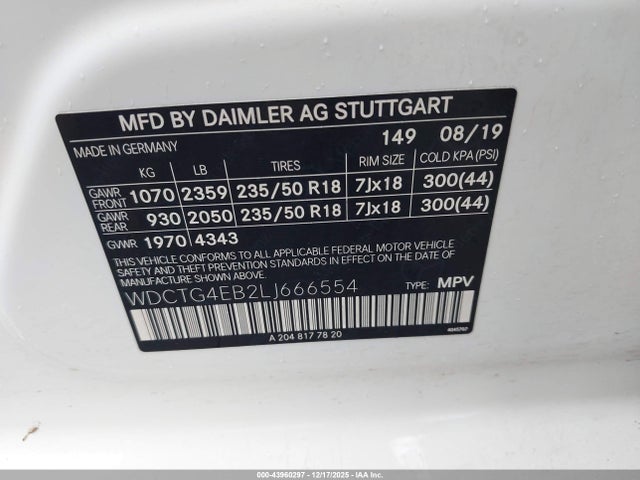 2020 MERCEDES-BENZ GLA 250 WDCTG4EB2LJ666554 Photo 8
