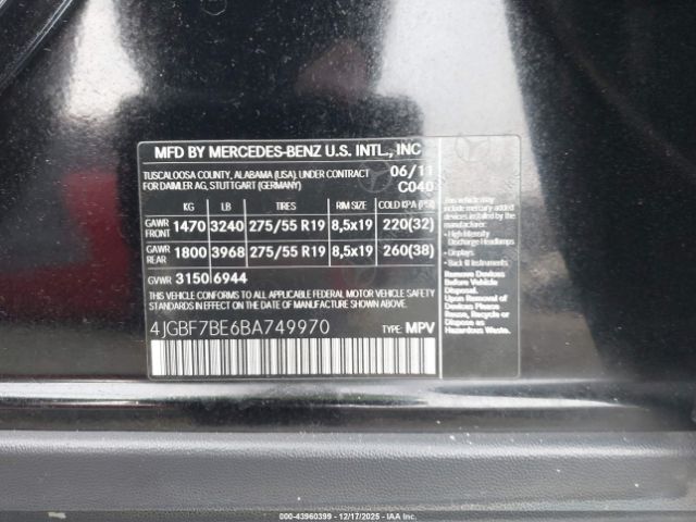 2011 MERCEDES-BENZ GL 450 4JGBF7BE6BA749970 Photo 8