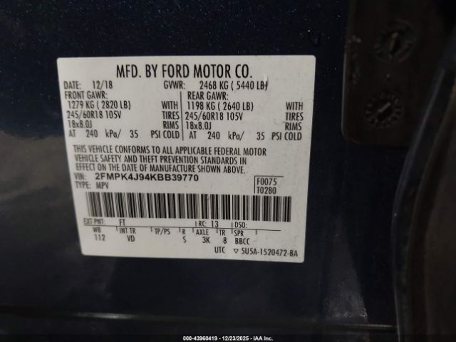 2019 FORD EDGE 2FMPK4J94KBB39770 Photo 8