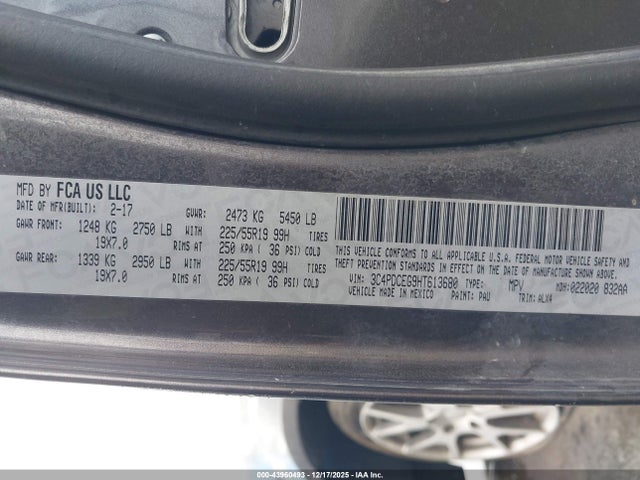 Dodge JOURNEY GT 2017 3C4PDCEG9HT613680 Image 9
