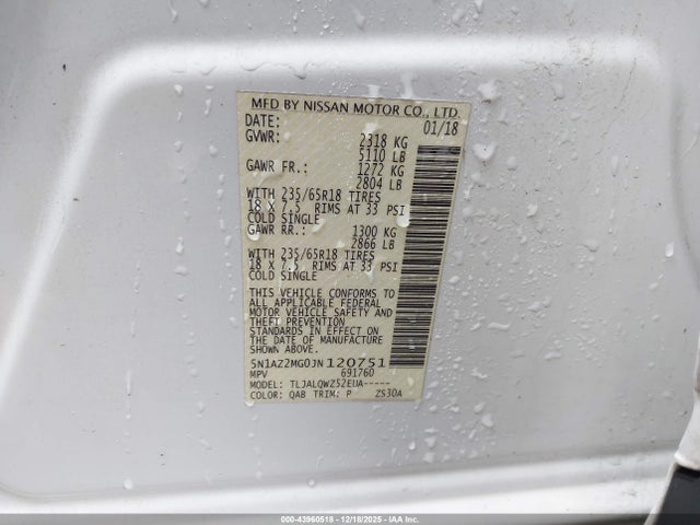 2018 NISSAN MURANO 5N1AZ2MG0JN120751 Photo 8