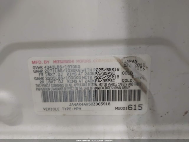 2012 MITSUBISHI OUTLANDER SPORT JA4AR4AU5CZ005918 Photo 8