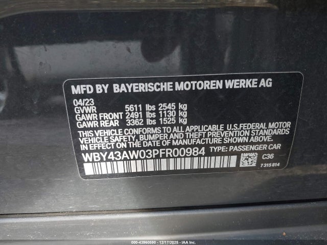2023 BMW I4 WBY43AW03PFR00984 Photo 8