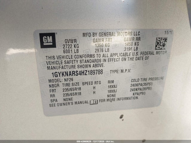 2017 CADILLAC XT5 1GYKNARS4HZ189788 Photo 8