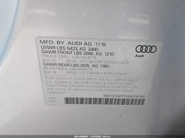 2017 AUDI Q5 WA1C2AFP7HA078180 Photo 8