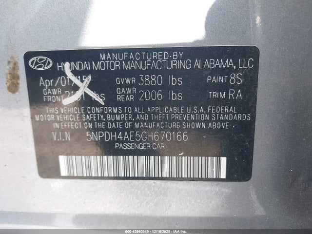 2016 HYUNDAI ELANTRA 5NPDH4AE5GH670166 Photo 8