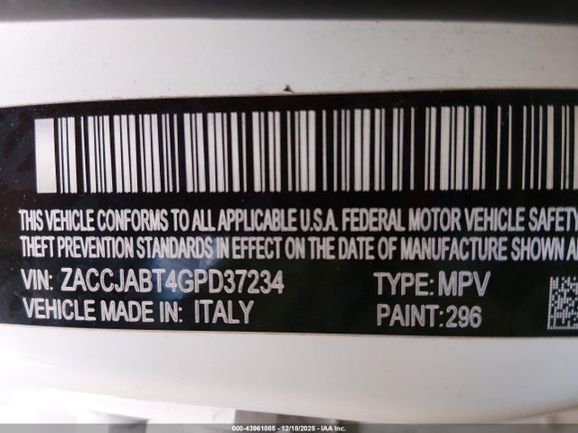 ZACCJABT4GPD37234 Jeep Renegade Latitude