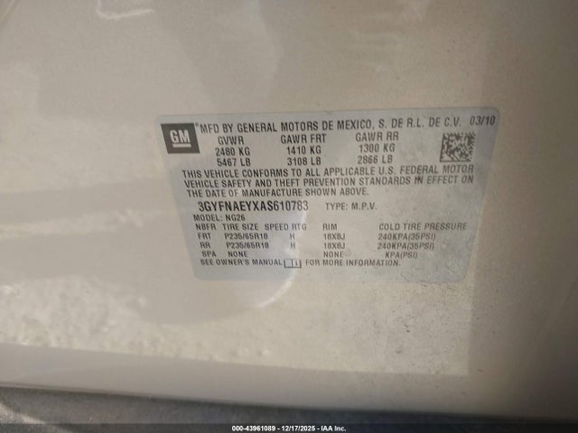 2010 CADILLAC SRX 3GYFNAEYXAS610783 Photo 8