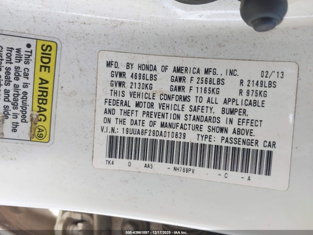 2013 ACURA TL 19UUA8F29DA010839 Photo 8