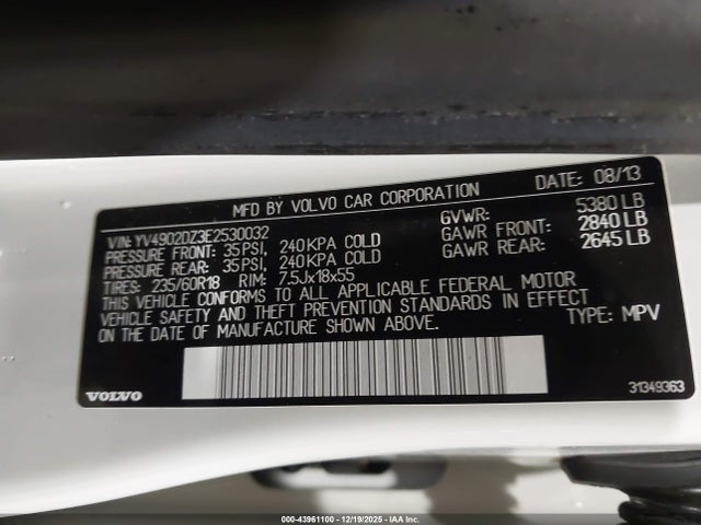 YV4902DZ3E2530032 Volvo Xc60 T6 R-design