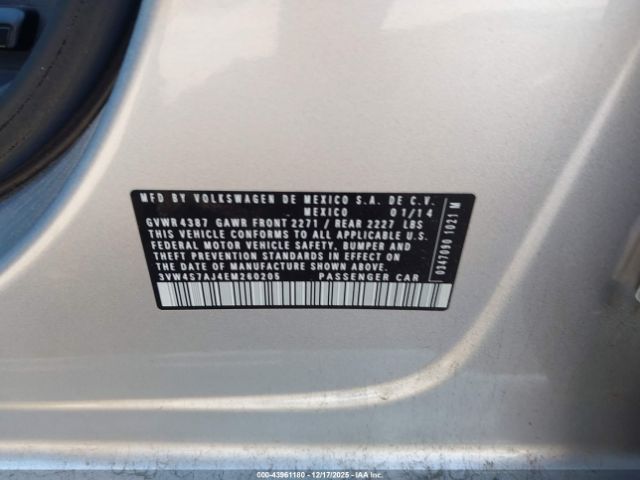 2014 VOLKSWAGEN JETTA 3VW4S7AJ4EM260205 Photo 8