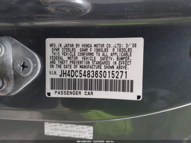 2006 ACURA RSX JH4DC54836S015271 Photo 8