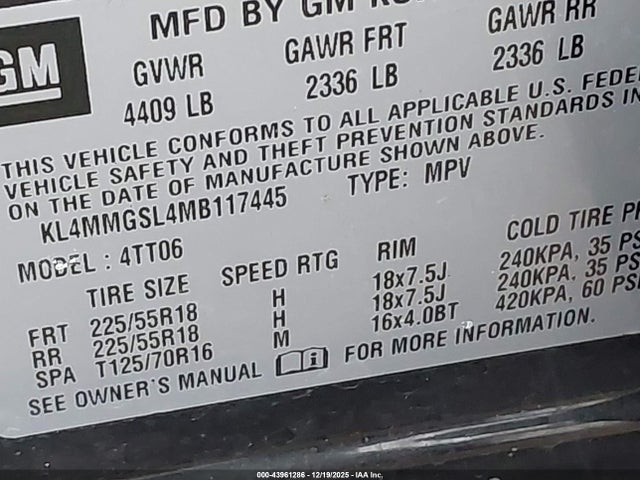 Продаж на аукціоні авто 2021 Buick Encore Gx Awd Essence, vin: KL4MMGSL4MB117445, номер лоту: 43961286