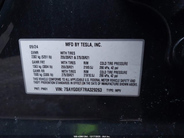 2024 TESLA MODEL Y 7SAYGDEF7RA329263 Photo 8