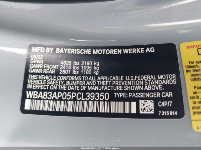 2023 BMW M440I WBA83AP05PCL39350 Photo 8