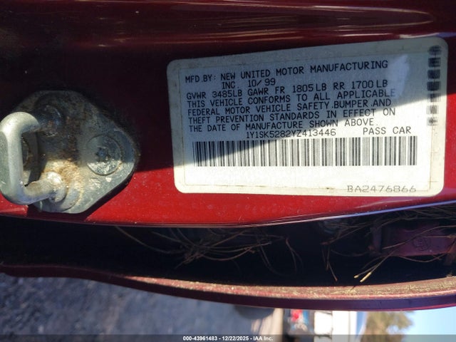 2000 CHEVROLET PRIZM 1Y1SK5282YZ413446 Photo 8