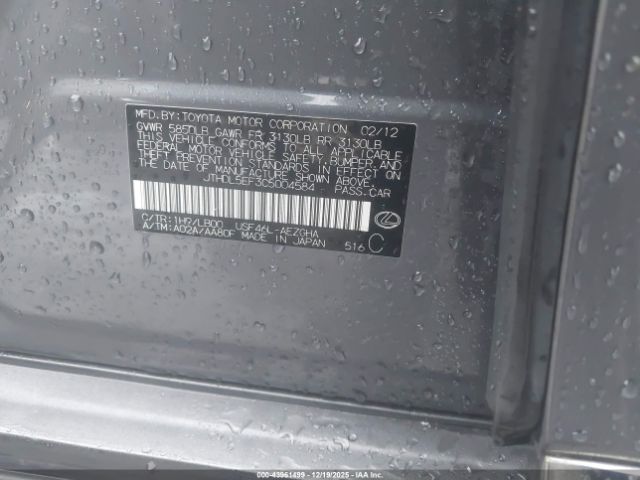 2012 LEXUS LS 460 JTHDL5EF3C5004584 Photo 8
