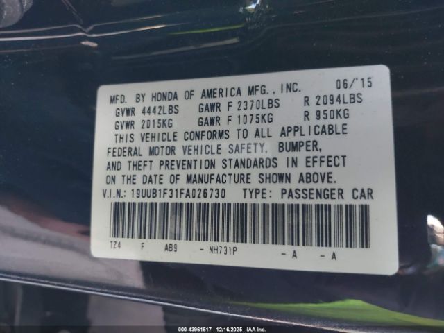 2015 ACURA TLX 19UUB1F31FA026730 Photo 8