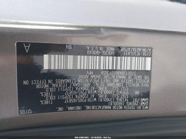 Продажа на аукционе авто 2006 Toyota Sequoia Limited V8, vin: 5TDZT38A86S273058, номер лота: 43961663