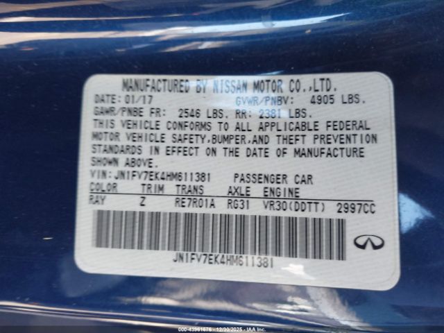 2017 INFINITI Q60 JN1FV7EK4HM611381 Photo 8