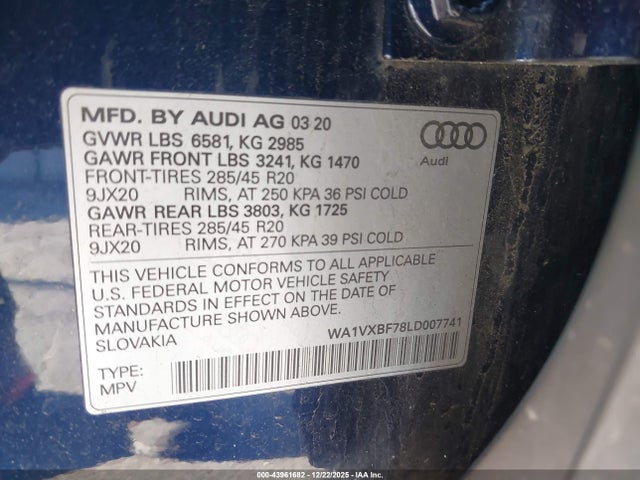 2020 AUDI Q7 WA1VXBF78LD007741 Photo 8