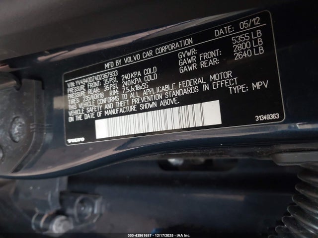 2013 VOLVO XC60 YV4940DZ4D2367933 Photo 8