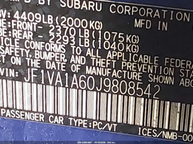 2018 SUBARU WRX JF1VA1A60J9808542 Photo 8