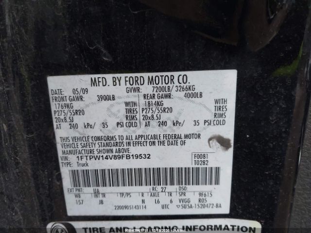 2009 FORD F-150 1FTPW14V89FB19532 Photo 8