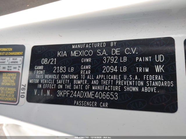 KIA Forte Lxs 2021 3KPF24ADXME406653 Image 9
