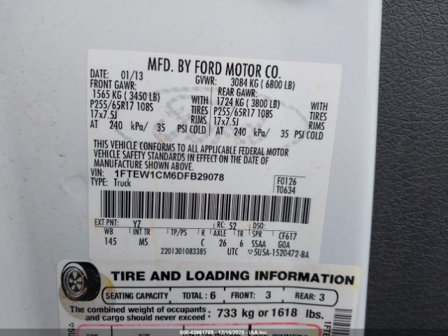 2013 FORD F-150 1FTEW1CM6DFB29078 Photo 8