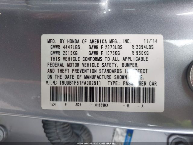 2015 ACURA TLX 19UUB1F51FA009511 Photo 8