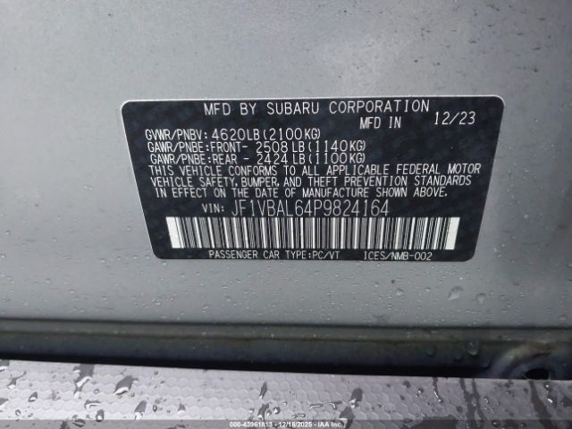 2023 SUBARU WRX JF1VBAL64P9824164 Photo 8