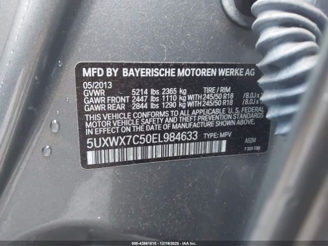 2014 BMW X3 5UXWX7C50EL984633 Photo 8