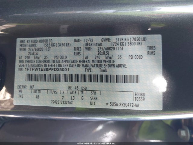 2023 FORD F-150 1FTFW1E88PFD25001 Photo 8