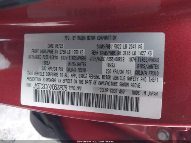 2022 MAZDA CX-9 JM3TCBCYXN0622878 Photo 8