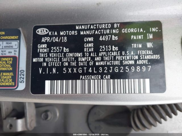 2018 KIA OPTIMA 5XXGT4L32JG259897 Photo 8