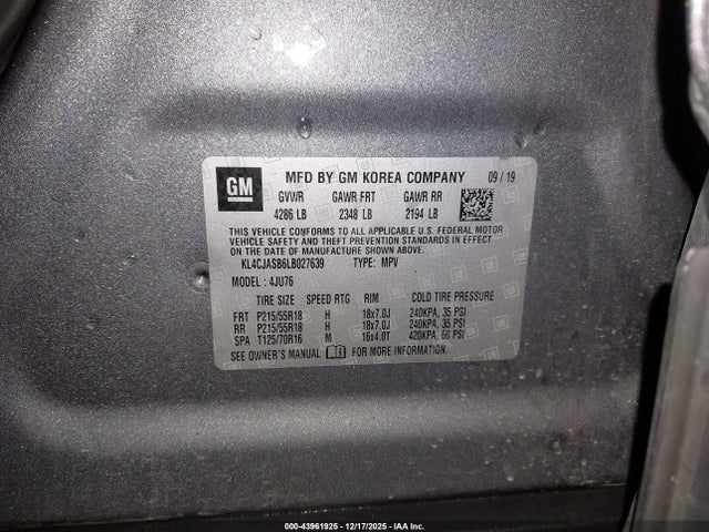 Продаж на аукціоні авто 2020 Buick Encore Fwd Preferred, vin: KL4CJASB6LB027639, номер лоту: 43961925